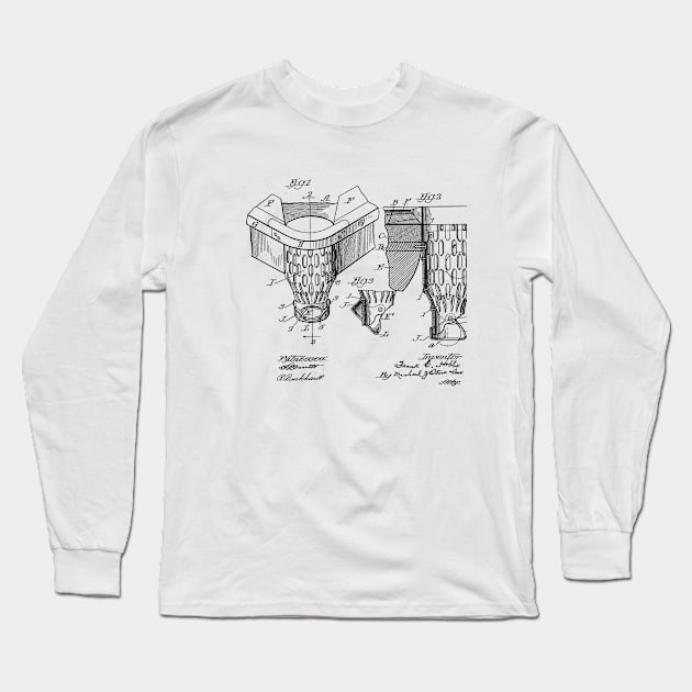 Dischargeable Pocket for Billiard Table Vintage Patent Drawing Long Sleeve T-Shirt by TheYoungDesigns